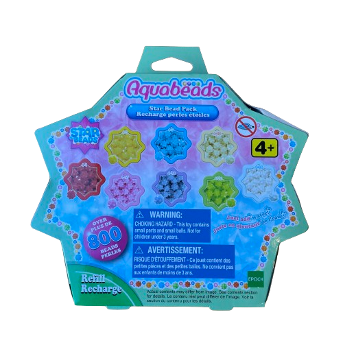 Star shaped box that contains star shaped aqua beads.