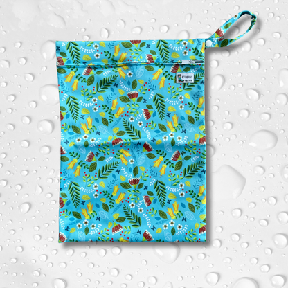 Wet bag with native New Zealand flower print.