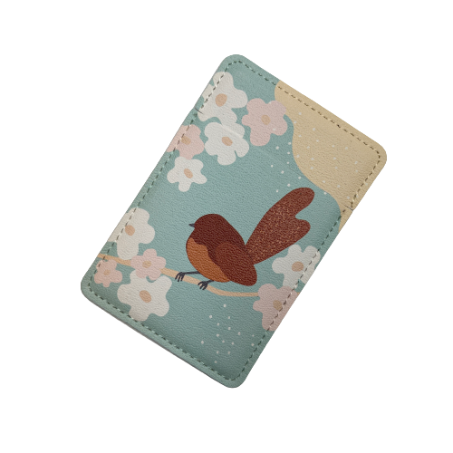 Pocket Mirror - Cut-out Fantail with light blue hues.